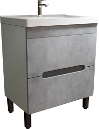 Mixline Мебель для ванной Честер 70 белая/бетон – фотография-2