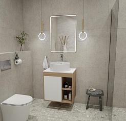 Teymi Тумба с раковиной Nura 60 дуб эврика/белый матовый T60527 раковина T50104 – фотография-2