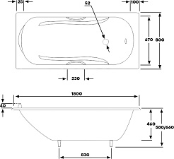 Byon Чугунная ванна Christa 180x80 – фотография-8