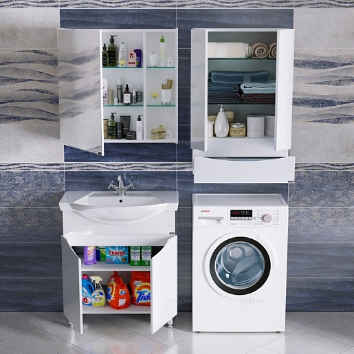 СанТа Мебель для ванной Сатурн 75, 2 двери – картинка-3