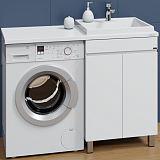 СанТа Тумба с раковиной под стиральную машину Марс 120 R 2 двери белая