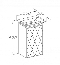  Тумба с раковиной Торус 50 R белый – фотография-2