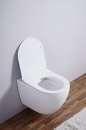 Esbano Унитаз Amapola подвесной безободковый белый – фотография-7