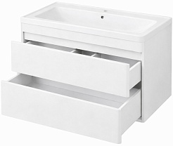 Vivon Тумба с раковиной Atwood 90 подвесная белая матовая – фотография-7