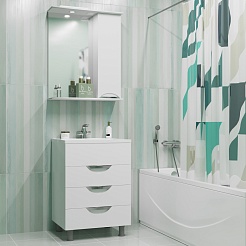 Mixline Тумба с раковиной Этьен 58 белая правая – фотография-2