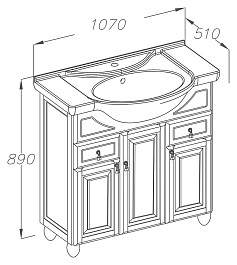 Opadiris Тумба с раковиной Гредос 105 нагал – фотография-3