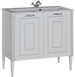 Aquanet Тумба с раковиной Паола 90 белая/серебро (181762) – фотография-1