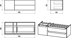 Brevita Тумба с раковиной Cargo 120 подвесная черная матовая – фотография-14