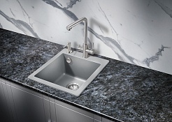 Milacio Мойка кухонная Murcia 42 Cuarzo серая металлик – фотография-3