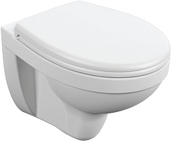 Cersanit Унитаз подвесной Delfi в комплекте с инсталляцией Black с сиденьем Trento с клавишей смыва хром глянцевый – фотография-2