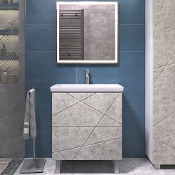 Vigo Мебель для ванной Geometry 2-700 Como бетон – фотография-1