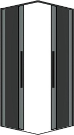 Grossman  Душевой уголок Galaxy 70x70x195 профиль черный матовый стекло тонированное – фотография-2