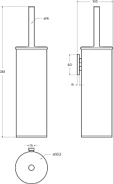 Cezares Ершик для унитаза Relax RELAX-TBS-M-GM оружейная сталь – фотография-3