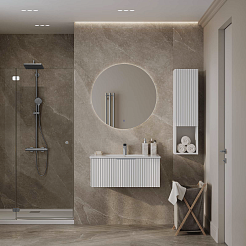 Зов Мебель для ванной Кито Флавио 60 подвесная белая – фотография-4