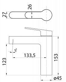 BelBagno Смеситель для раковины DELTA DEL-LVM-IN – фотография-2