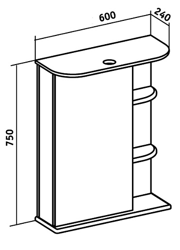 Runo Мебель для ванной Уют 60 ящик – картинка-7