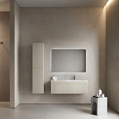 Sancos Тумба с раковиной Snob R 1.0 120 R beige soft раковина Element 121 чаша справа CN7006R – фотография-4