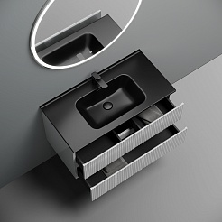 Sancos Тумба с раковиной Snob T 90 bianco раковина Element 91 CN7002MB – фотография-6