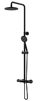 Paini Система душевая Nove 09YO687THD250F3D110 с термоcтатом, фиксированный излив, черный