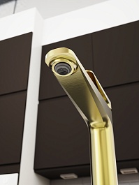 Tokito Смеситель для раковины KIN брашированное золото TOK-KIN-1012 – фотография-5