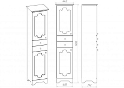 Misty Шкаф - пенал Элис 40 R белый/патина – фотография-2