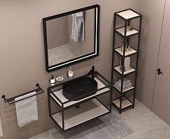 Allen Brau Зеркало Liberty 100 1.330016.BB черный браш – фотография-4