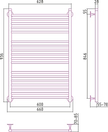 Стилье Полотенцесушитель Универсал-53 1000х600 – фотография-2