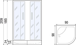 River Душевой уголок Don XL 90/40 MT – фотография-5