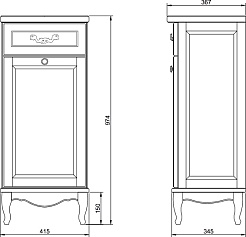 ValenHouse Тумба Лиора 40 кальяри, фурнитура золото – фотография-3