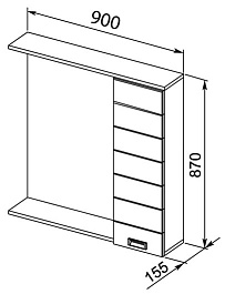 Aquanet Зеркальный шкаф "Доминика 90" L белый – фотография-3