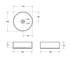 BelBagno Накладная раковина 36/36 BB1357 – фотография-7