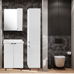 ASB-Mebel Зеркальный шкаф Дора 60 R белый – фотография-4