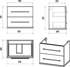 Misty Мебель для ванной Модерн 60 подвесная белая – фотография-15