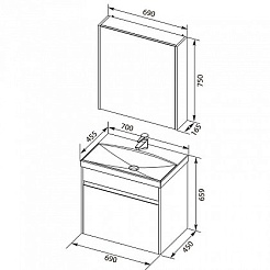 Aquanet Мебель для ванной Палермо 70 – фотография-13