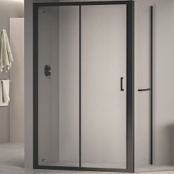 RGW Душевой уголок Passage PA-74-1B (PA-14B + Z-060-2B) 130x90 профиль черный стекло прозрачное – фотография-1