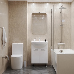 Mixline Тумба с раковиной Алан 60 2 створки белая – фотография-5