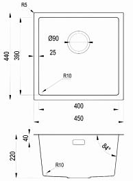 Hoffger Мойка для кухни 4544 Black ECO – фотография-2