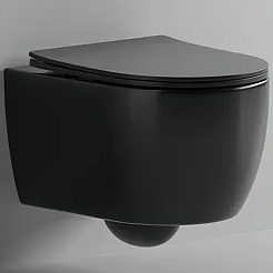 Ceruttispa Унитаз подвесной Oglio Aria MB CT9239 черный матовый – фотография-1