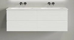 Sancos Тумба с раковиной Folk 140 bianco раковина Grace 141 с двумя чашами CN7022wx – фотография-1