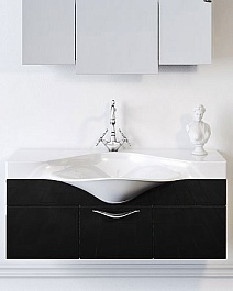 Aqwella Тумба с раковиной Бродвей 110 черная – фотография-1