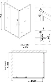 Niagara Душевая дверь в нишу Nova NG-82-9AB – фотография-5