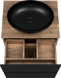 Brevita Мебель для ванной Dakota 60 дуб галифакс олово/черный кварц – фотография-6