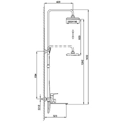 Frap Душевая стойка H71 F2471-6 черная – фотография-2