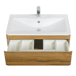 BelBagno Тумба под раковину Albano 100 подвесная Rovere Rustico – фотография-5