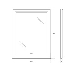 BelBagno Зеркало SPC-KRAFT-700-900-LED-TCH-WARM – фотография-10