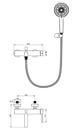 Oliveeka Смеситель для вынны с душем Y OL-639017-MB черный матовый – фотография-2