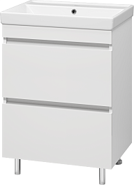 Misty Тумба c раковиной Енисей 60 2 ящика белая – фотография-2