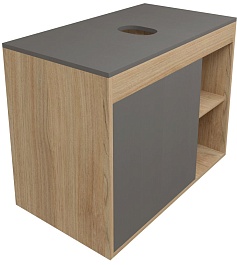 Teymi Тумба с раковиной Nura 80 Lori 50 подвесная дуб/графит – фотография-6