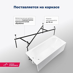 Aquanet Акриловая ванна Nexus 175x80 с каркасом – фотография-17