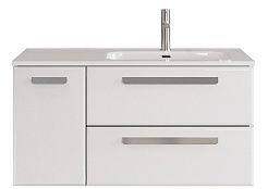 Cezares Тумба с раковиной Eco Cer-N 100-1 R bianco lucido CZR-8095-100-R ручки серые – фотография-1